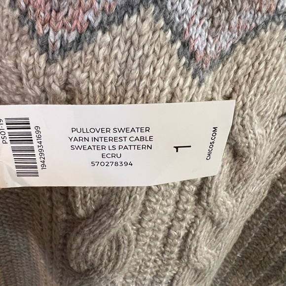Chicos Fair Isle Chunky Knit Sweater - Picture 9 of 16